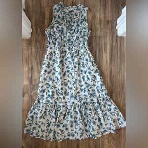 J. Crew Blue Floral Print Top